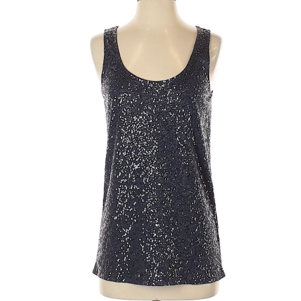 New J.Crew sleeveless gray sequin top